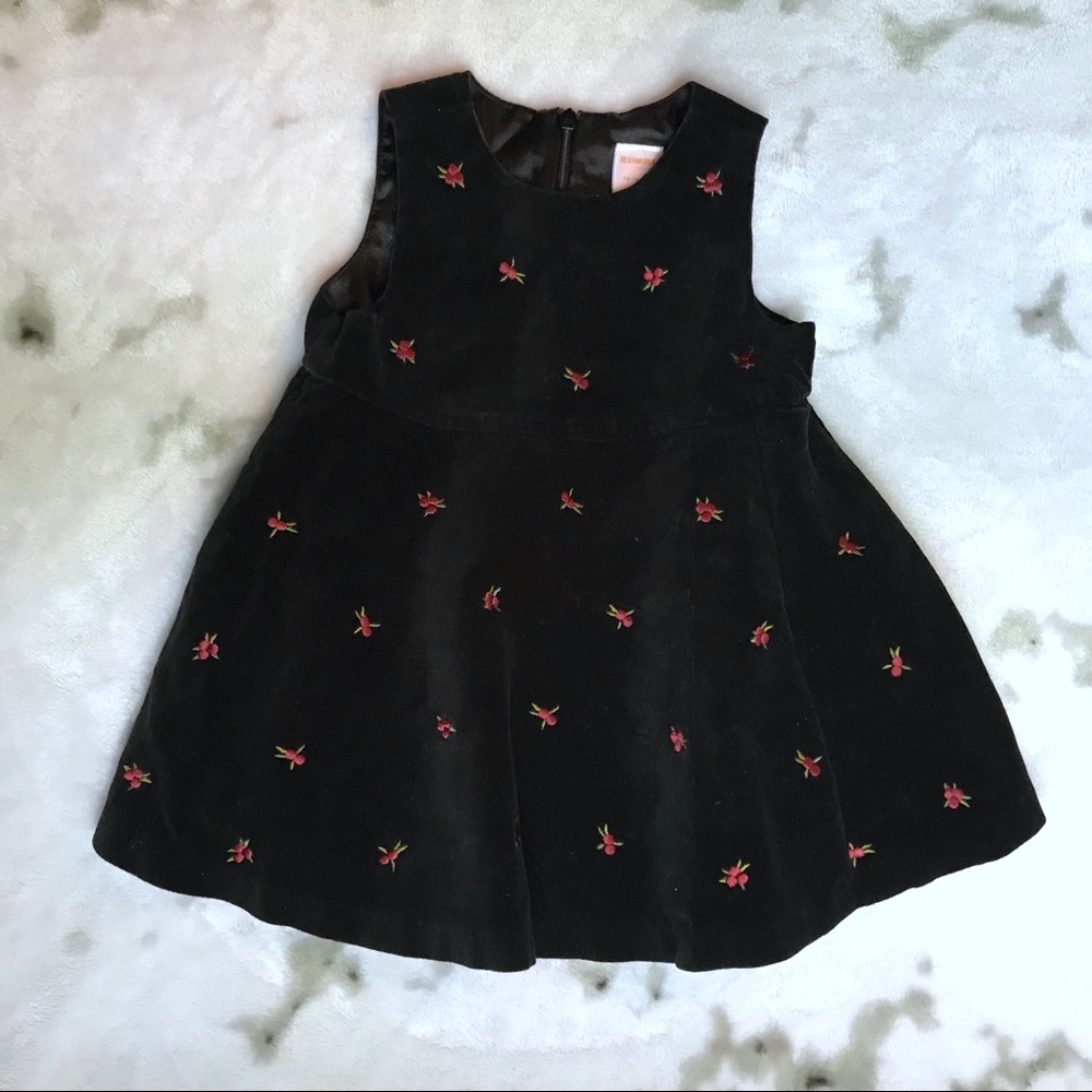 2/$25 Gymboree Baby Girl Black Flower Dress